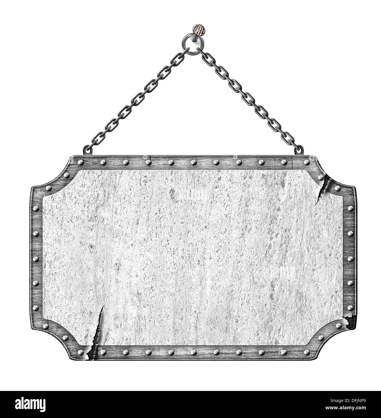 Vieux métal pancarte isolated Banque D'Images