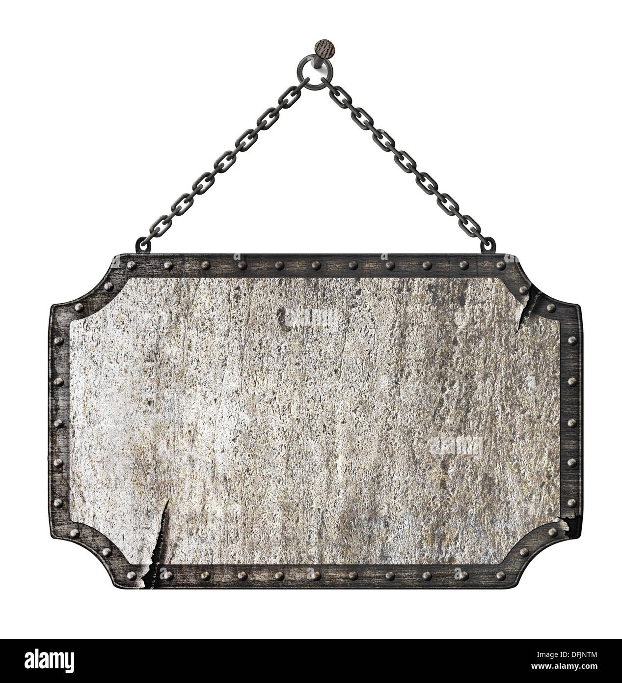 Rusty metal pancarte isolated Banque D'Images