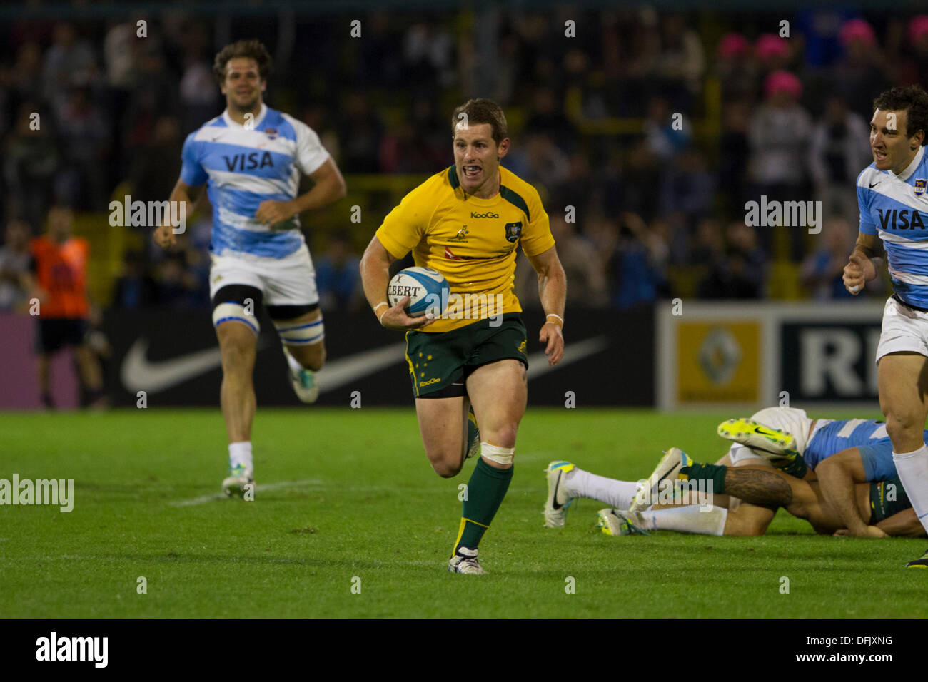 Rosario, Santa Fe, Argentine. 05Th Oct, 2013. Dispositif de championnat de rugby entre l'Argentine et l'Australie. L'Estadio Gigante de Arroyito. Joseph Tomane. Credit : Action Plus Sport/Alamy Live News Banque D'Images