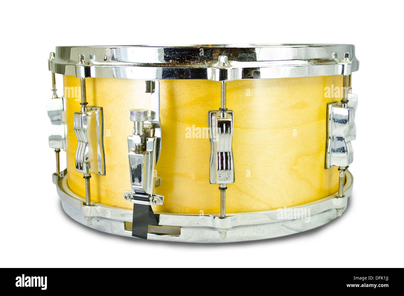 Caisse claire bois isolé sur fond blanc Banque D'Images