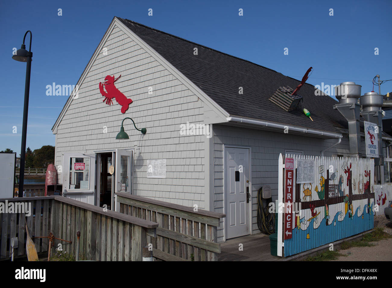 Cape Pier Chowder House, Cape Porpoise, Maine Banque D'Images