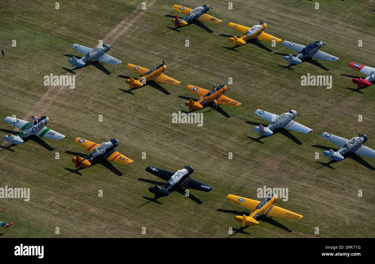 Photographie aérienne AirVenture 2013, Experimental Aircraft Association, Oshkosh, Wisconsin Banque D'Images