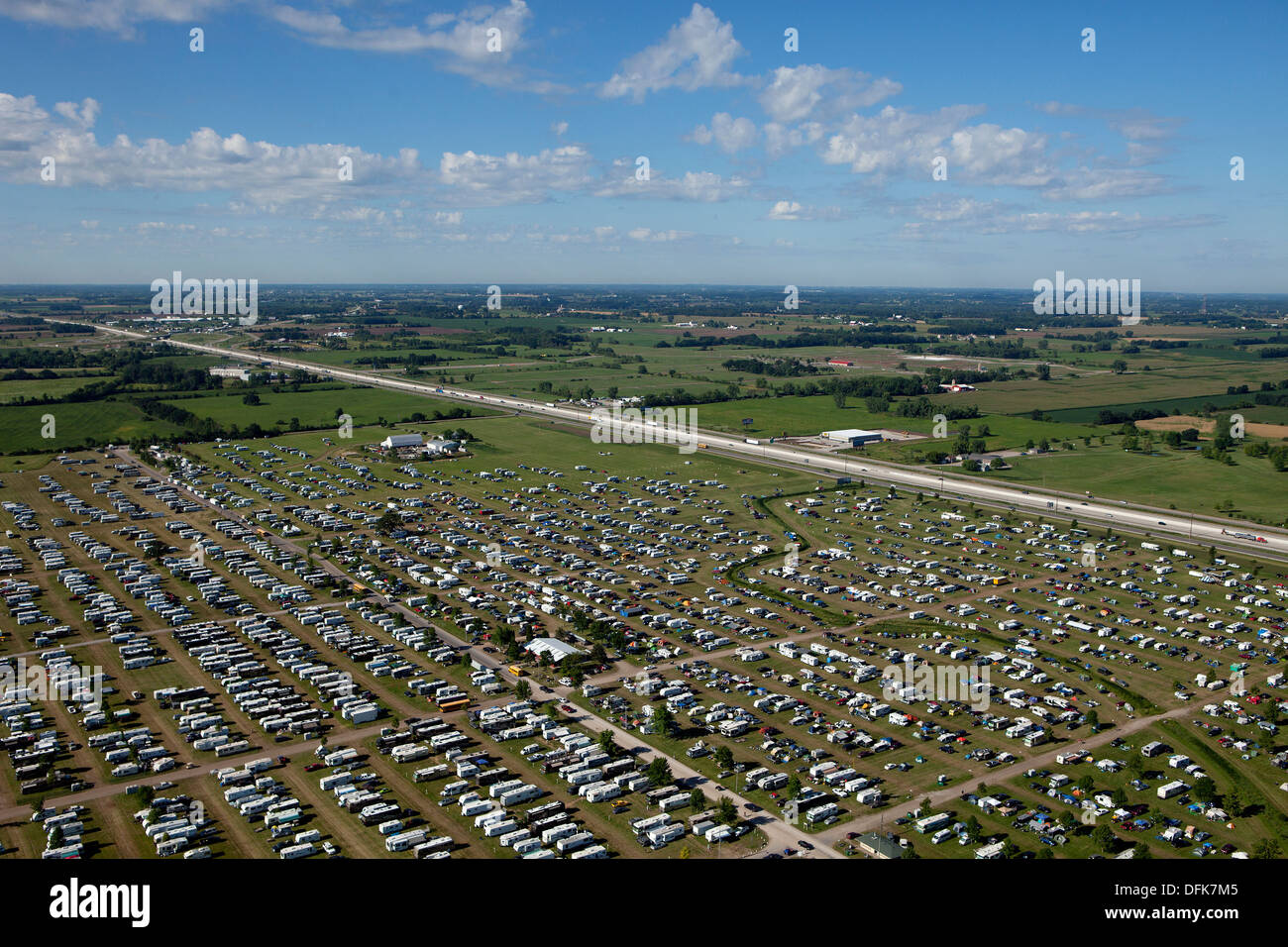 Photographie aérienne AirVenture 2013, Experimental Aircraft Association, Oshkosh, Wisconsin Banque D'Images