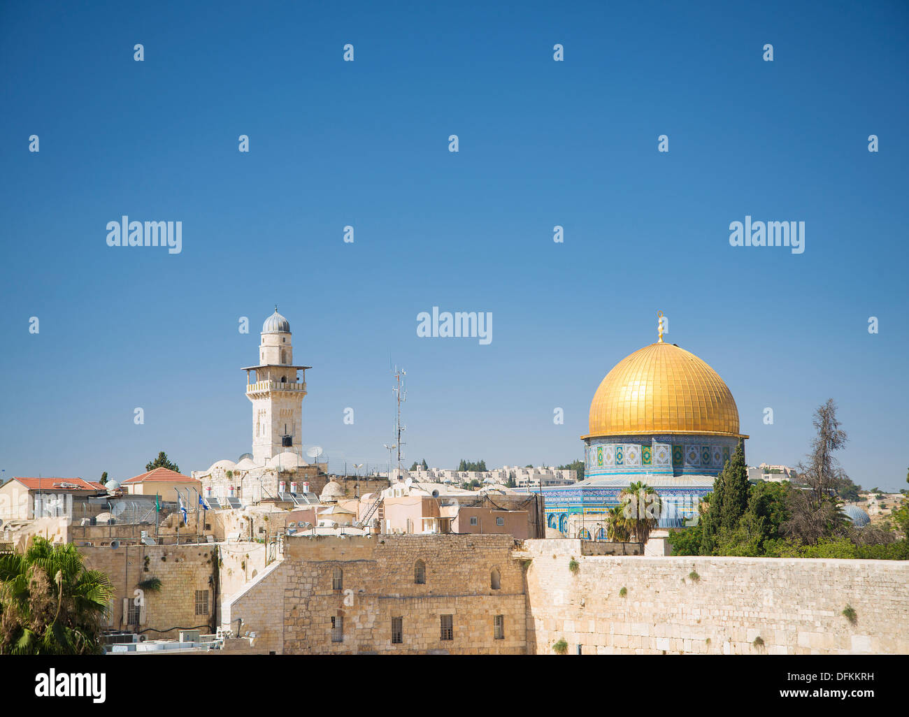 Remparts de la vieille ville de Jérusalem israël Banque D'Images