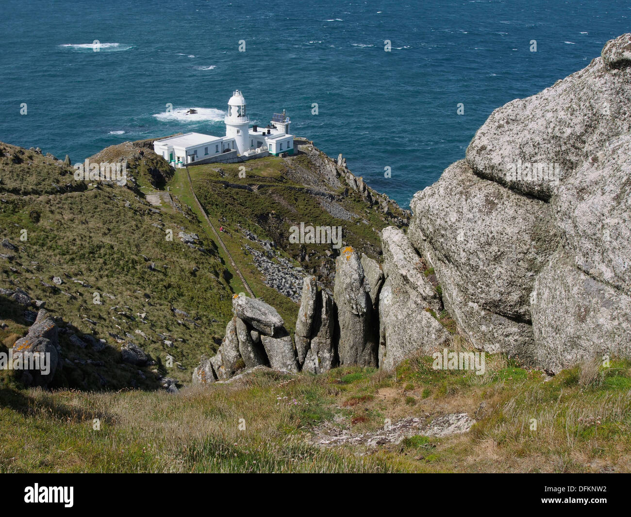 Phare, nord-ouest, Lundy, Devon, Angleterre Banque D'Images