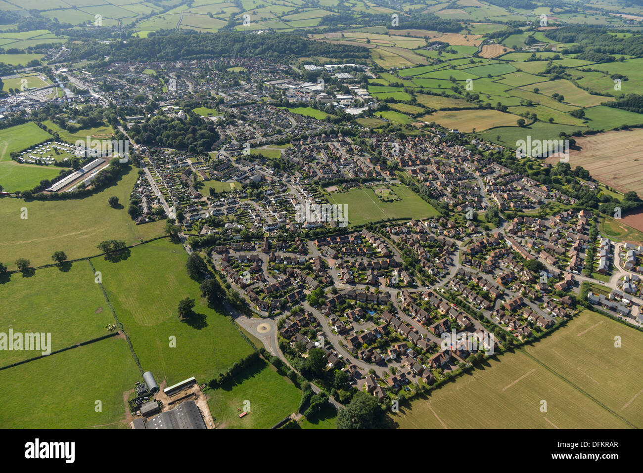 Photographie aérienne de Monmouth Banque D'Images