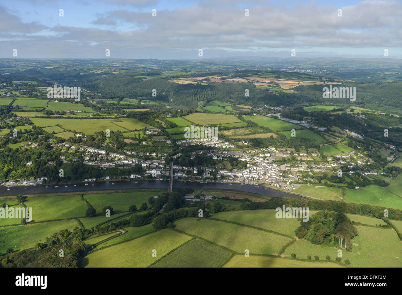 Photo aérienne de Calstock Cornwall Banque D'Images