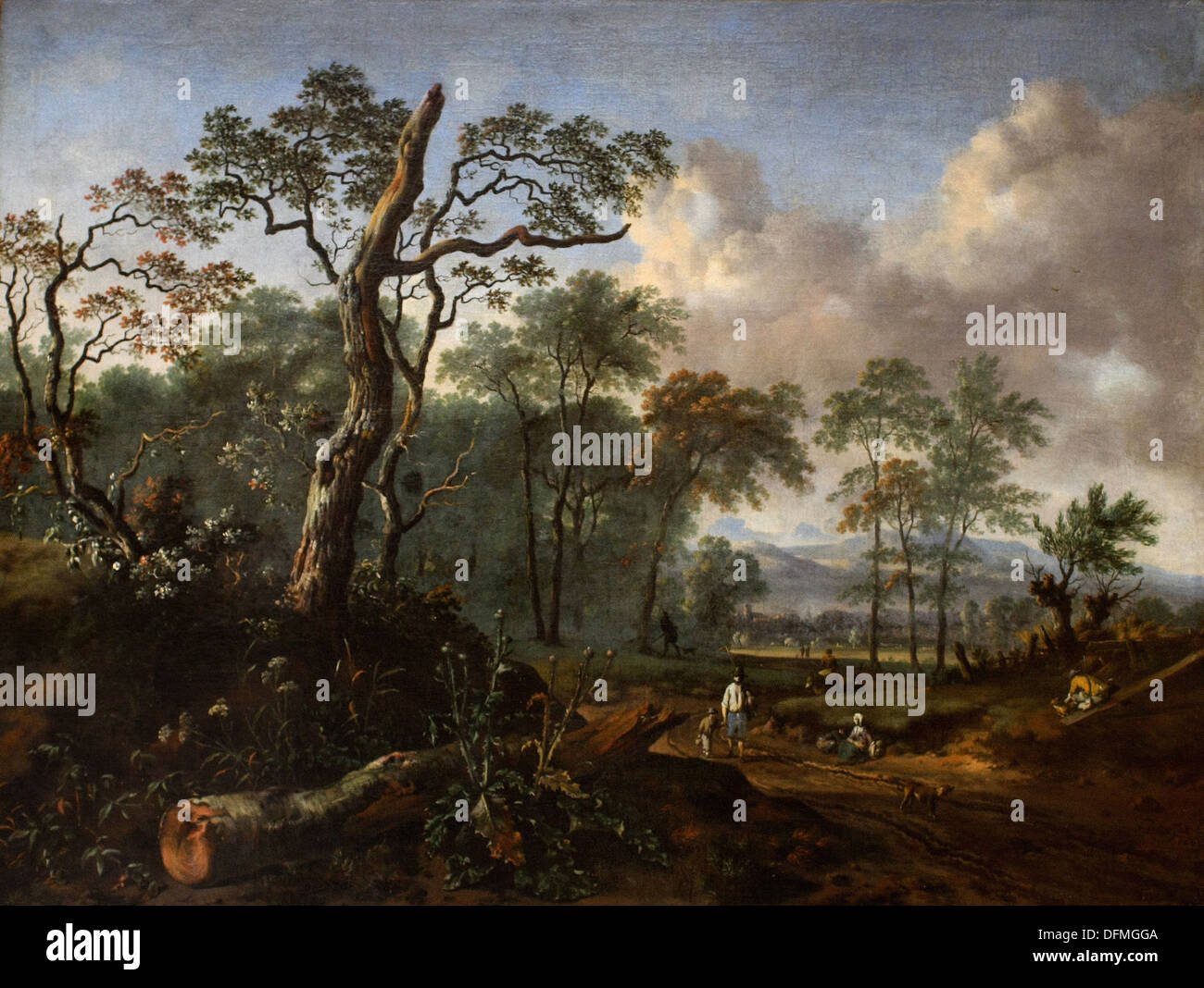 Jan WYNANTS - paysage avec un arbre mort - 1667 - Musée des beaux-arts - Budapest, Hongrie Banque D'Images
