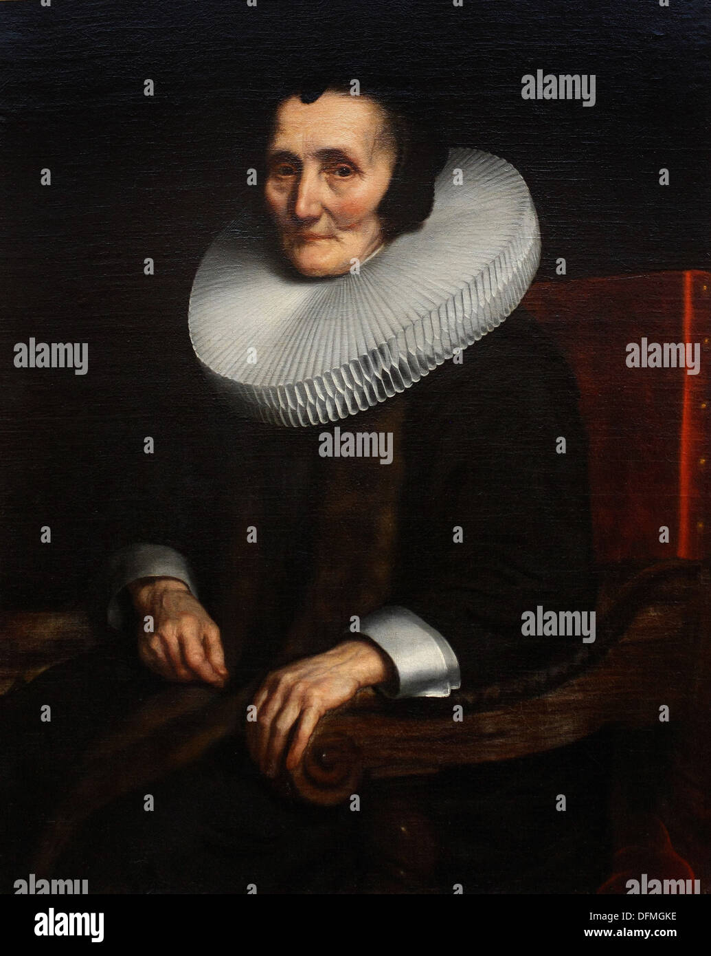 Nicolaes MAES - un portrait de Margherita de Geer, épouse de Jacob Trip - 1659 - Musée des beaux-arts - Budapest, Hongrie Banque D'Images