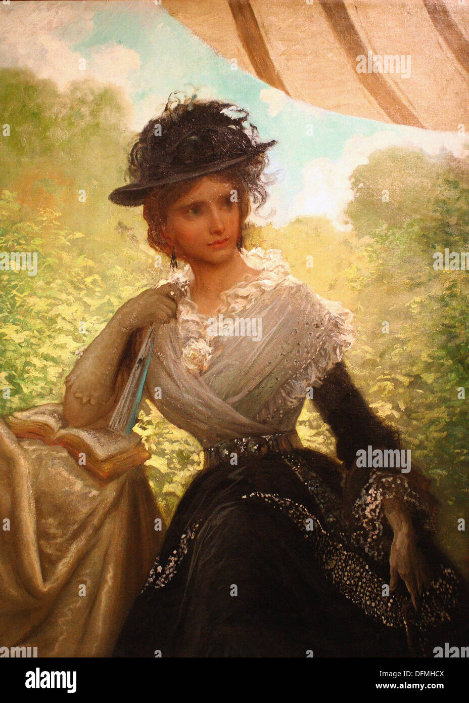 Gustave Doré - La jeune femme avec châle blanc -1870 - Musée des beaux-arts - Budapest, Hongrie Banque D'Images