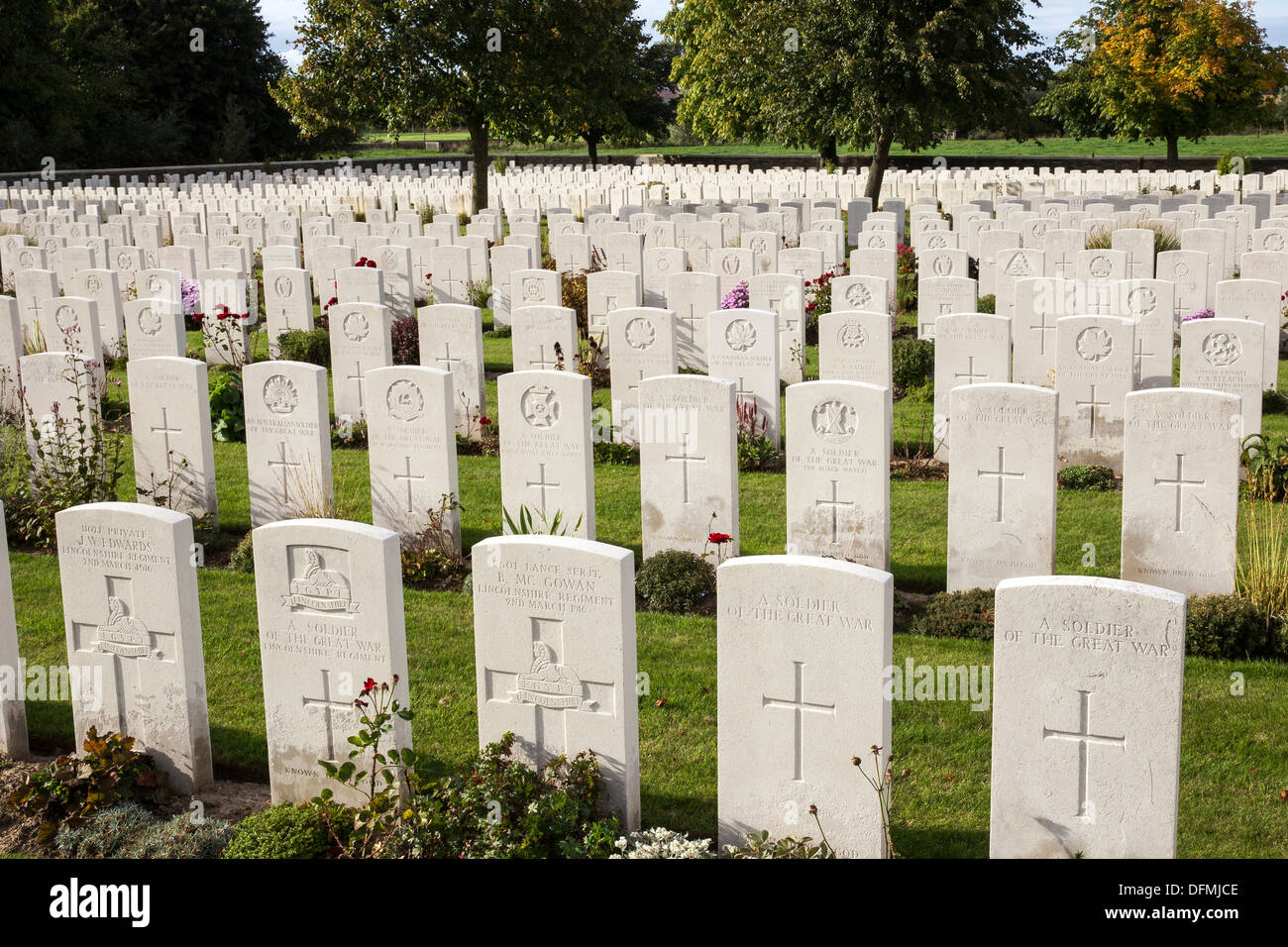 Bedford Woodcote cimetière de la première guerre mondiale Belgique cimetières belges de la première Guerre mondiale Banque D'Images