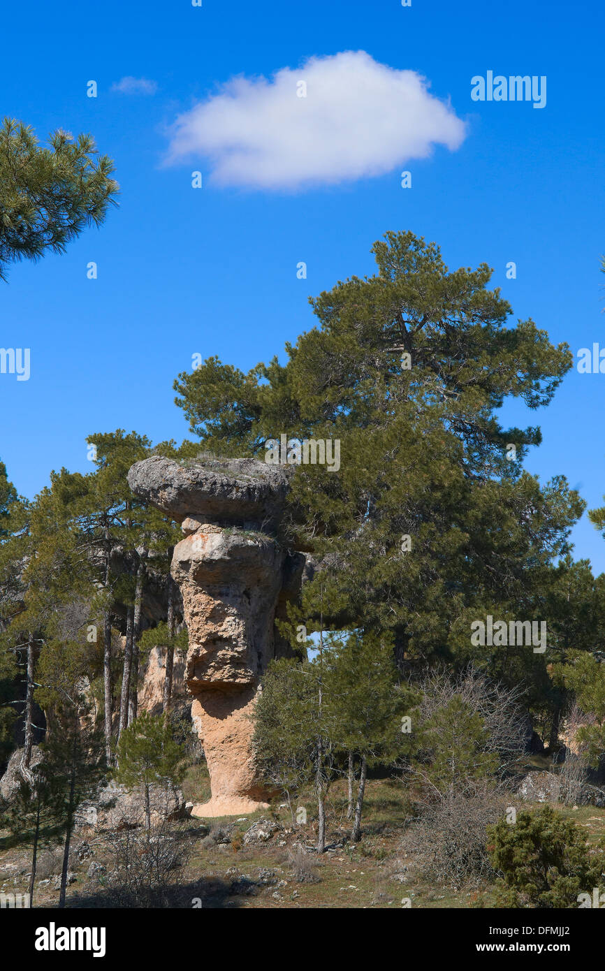 Ciudad Encantada, ville enchantée, Serrania de Cuenca, Cuenca province, Castille la Manche, Espagne. Banque D'Images