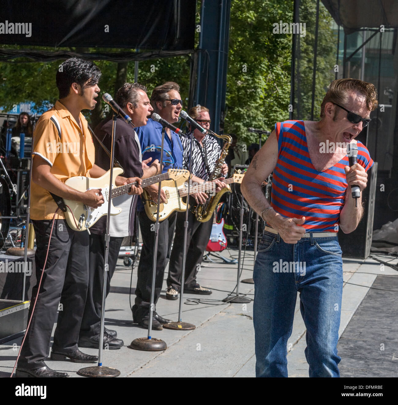 Sha Na Na effectuant au Grand New York State Fair. Banque D'Images