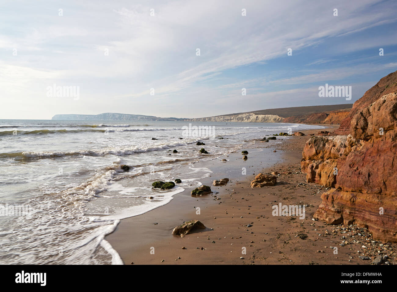 Île de Wight Point Hanovre Compton Bay Banque D'Images