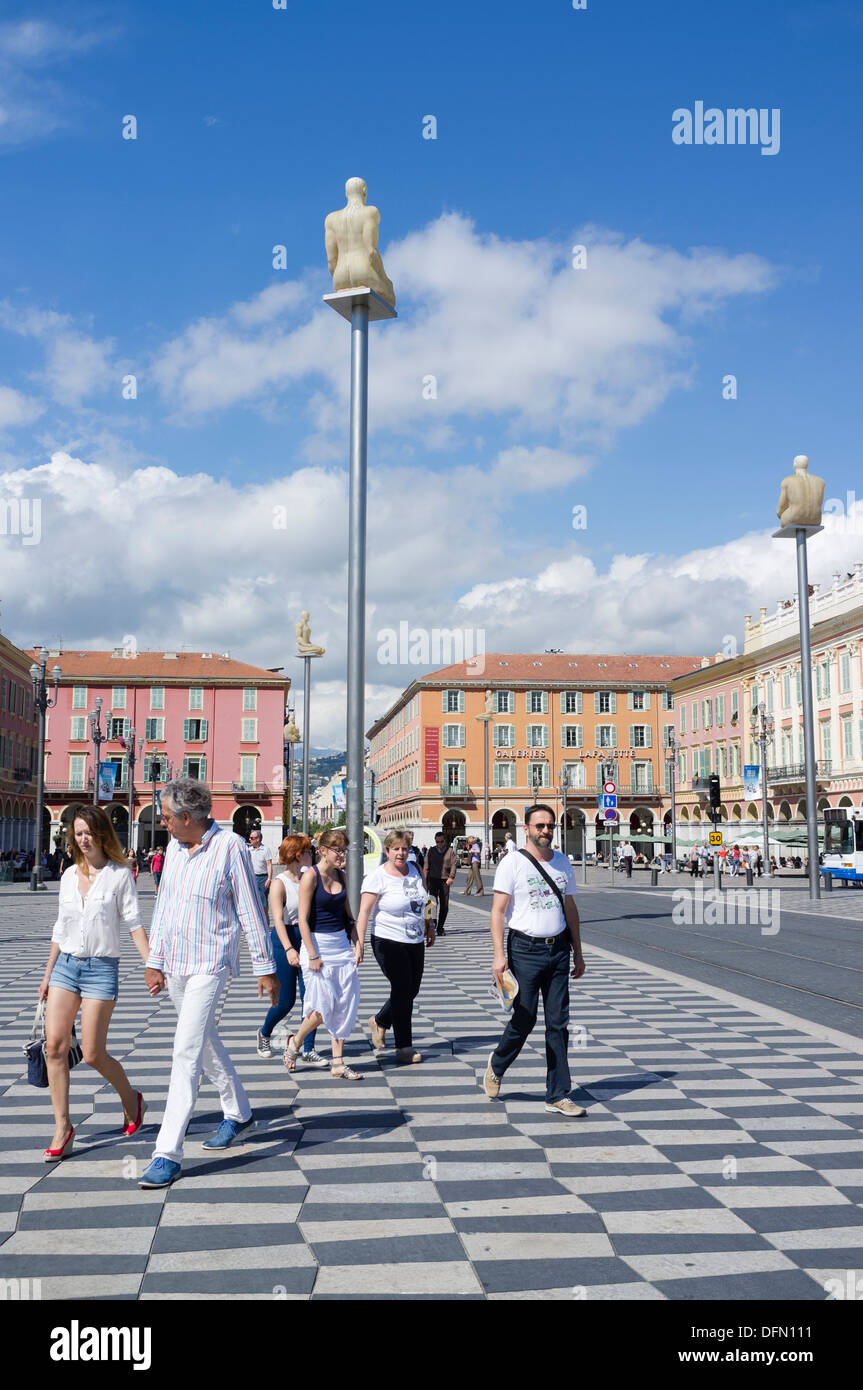 Place Masséna dans le centre de Nice sur la Côte d'azur. Banque D'Images