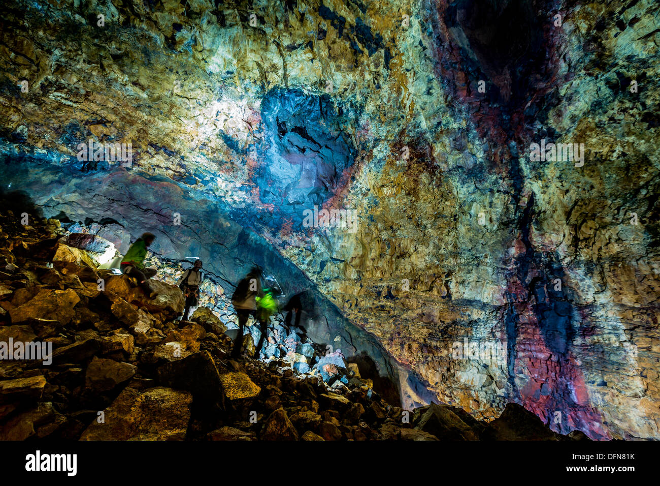 À l'intérieur d'une chambre de magma, Thrihnukagigur- 'cratère trois pics', l'Islande Banque D'Images