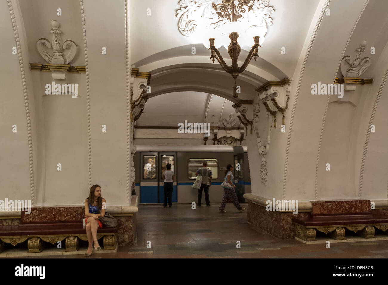 La station de métro Kievskaya, Moscou, Russie Banque D'Images