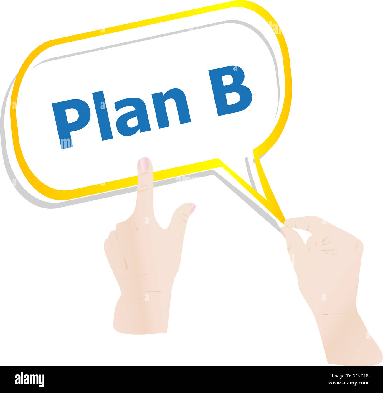 Mains tenant abstract cloud avec plan b mot Banque D'Images