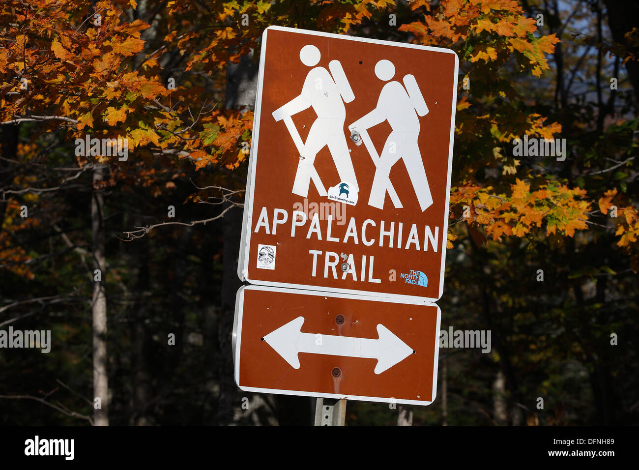 Sentier des Appalaches signe, White Mountain National Forest, New Hampshire, USA Banque D'Images