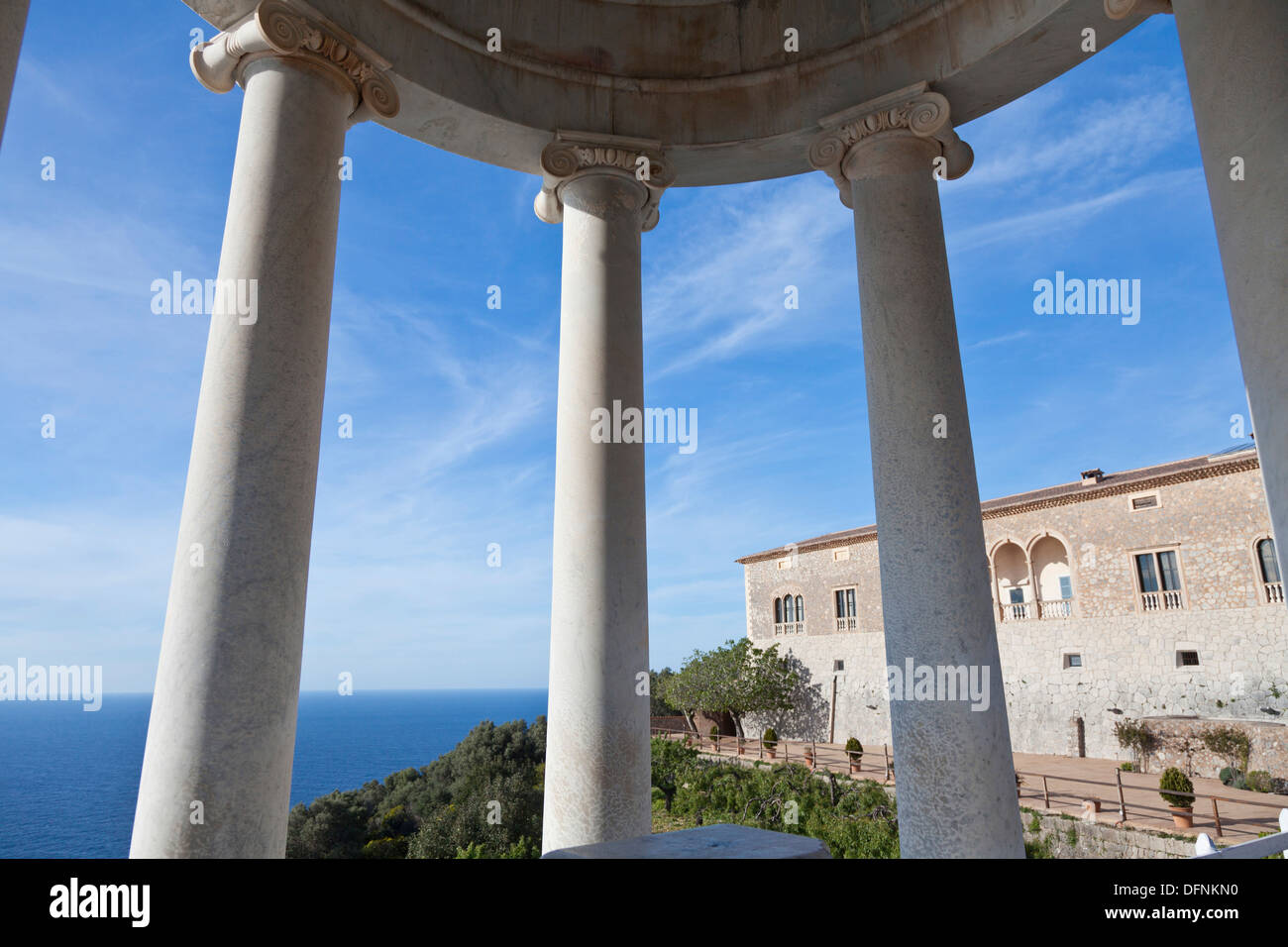 Pavillon avec vue sur la Méditerranée, Son Marroig, ancienne résidence de l'archiduc Ludwig Salvator d'Autriche, Nea Banque D'Images