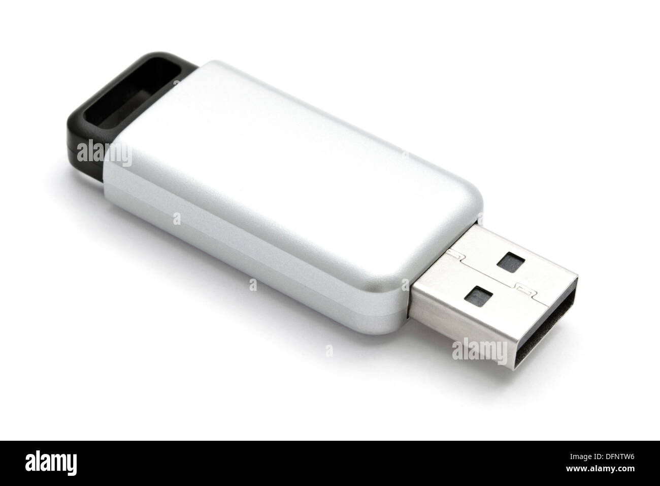 Lecteur Flash USB closuep sur fond blanc Banque D'Images