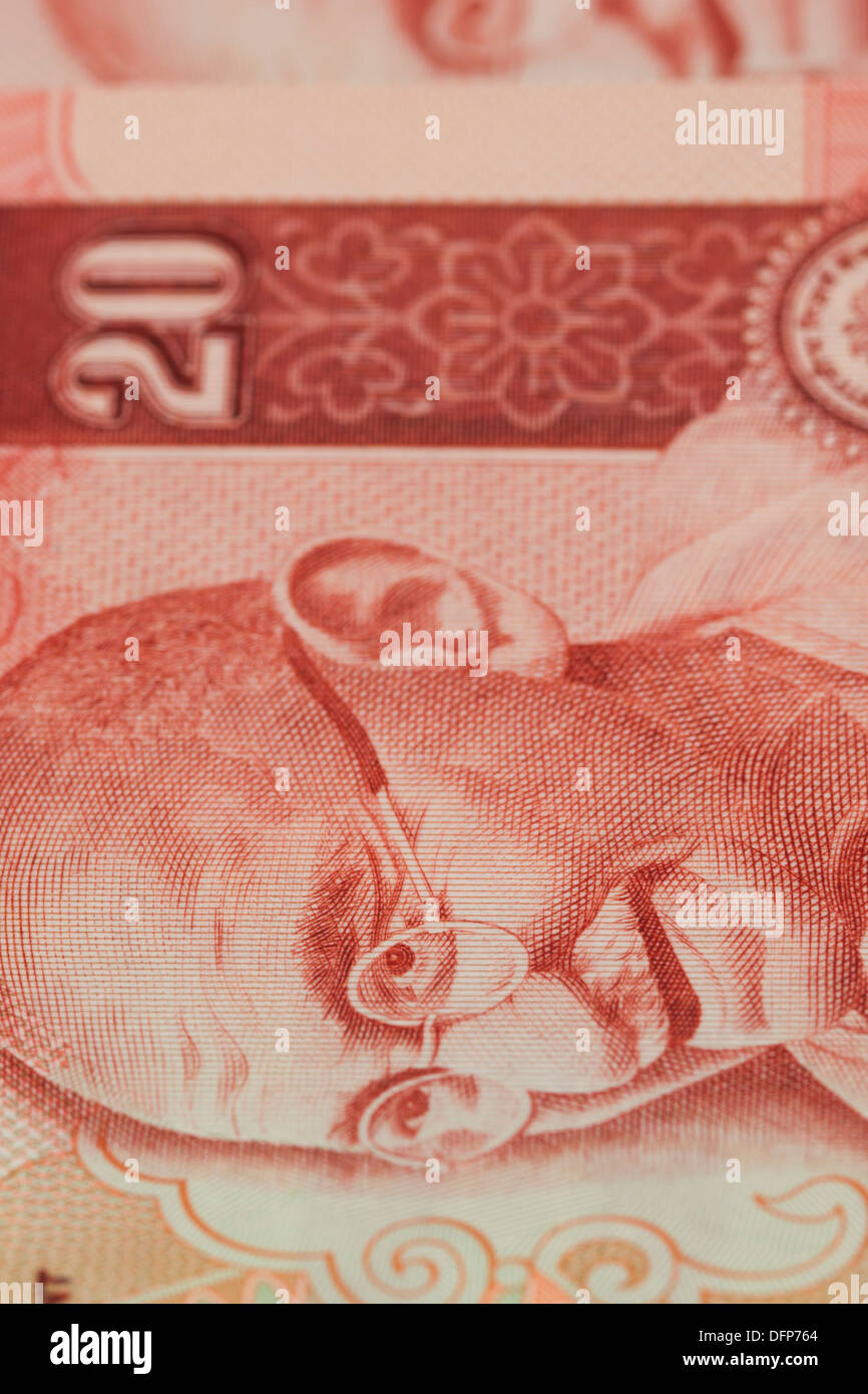 Close-up of Indian Rupee vingt euros Banque D'Images