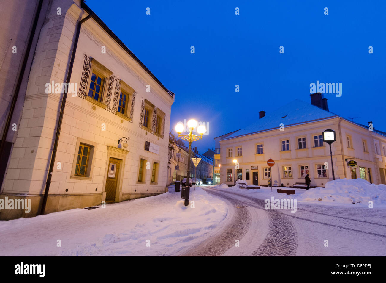 Hiver soirée shot, Trutnov, République tchèque, la Bohême de l'Est Banque D'Images