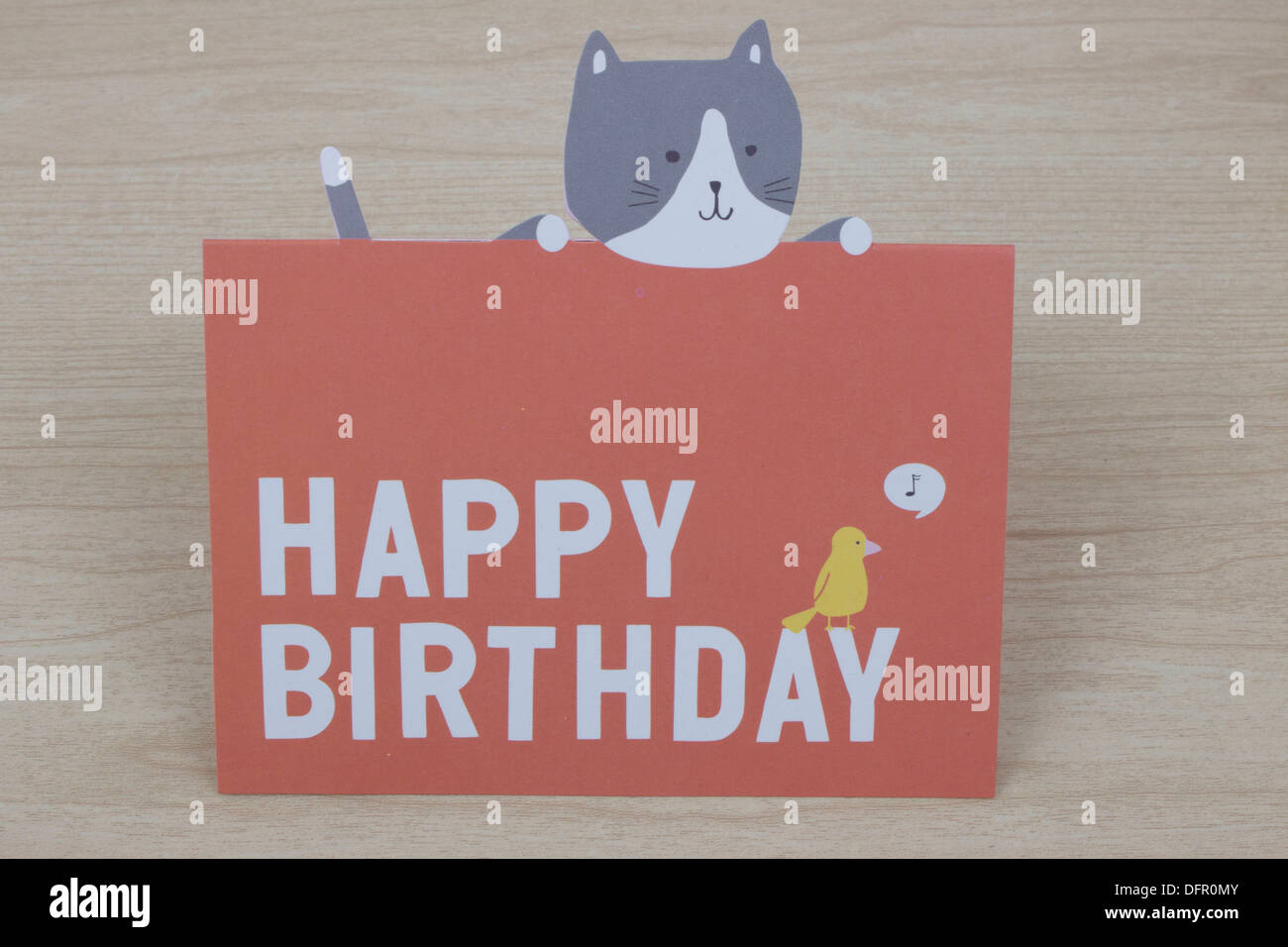 Joyeux Anniversaire Carte sur le bois Banque D'Images