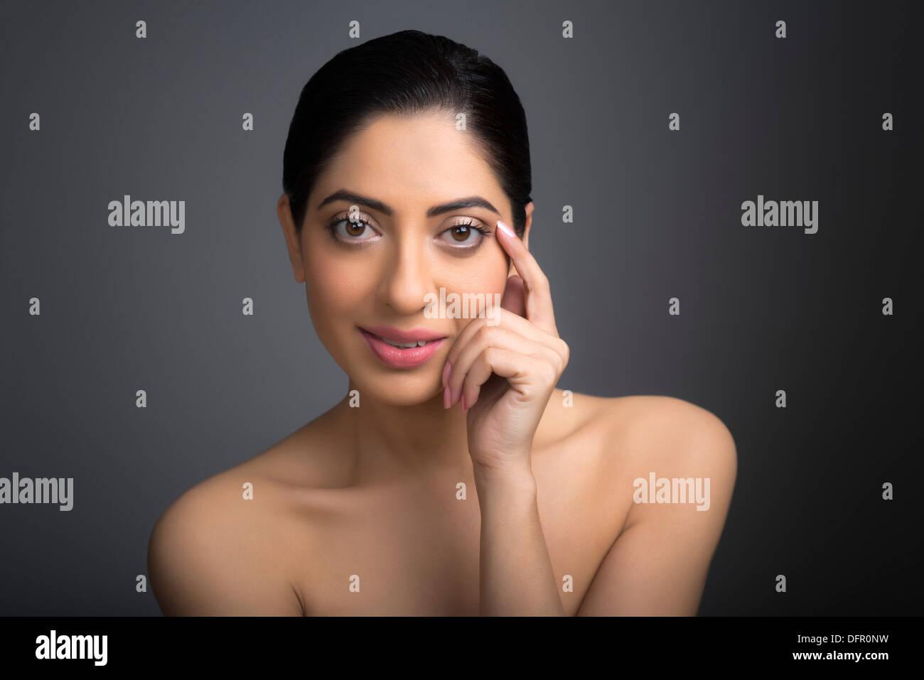 Portrait of a Beautiful woman smiling Banque D'Images