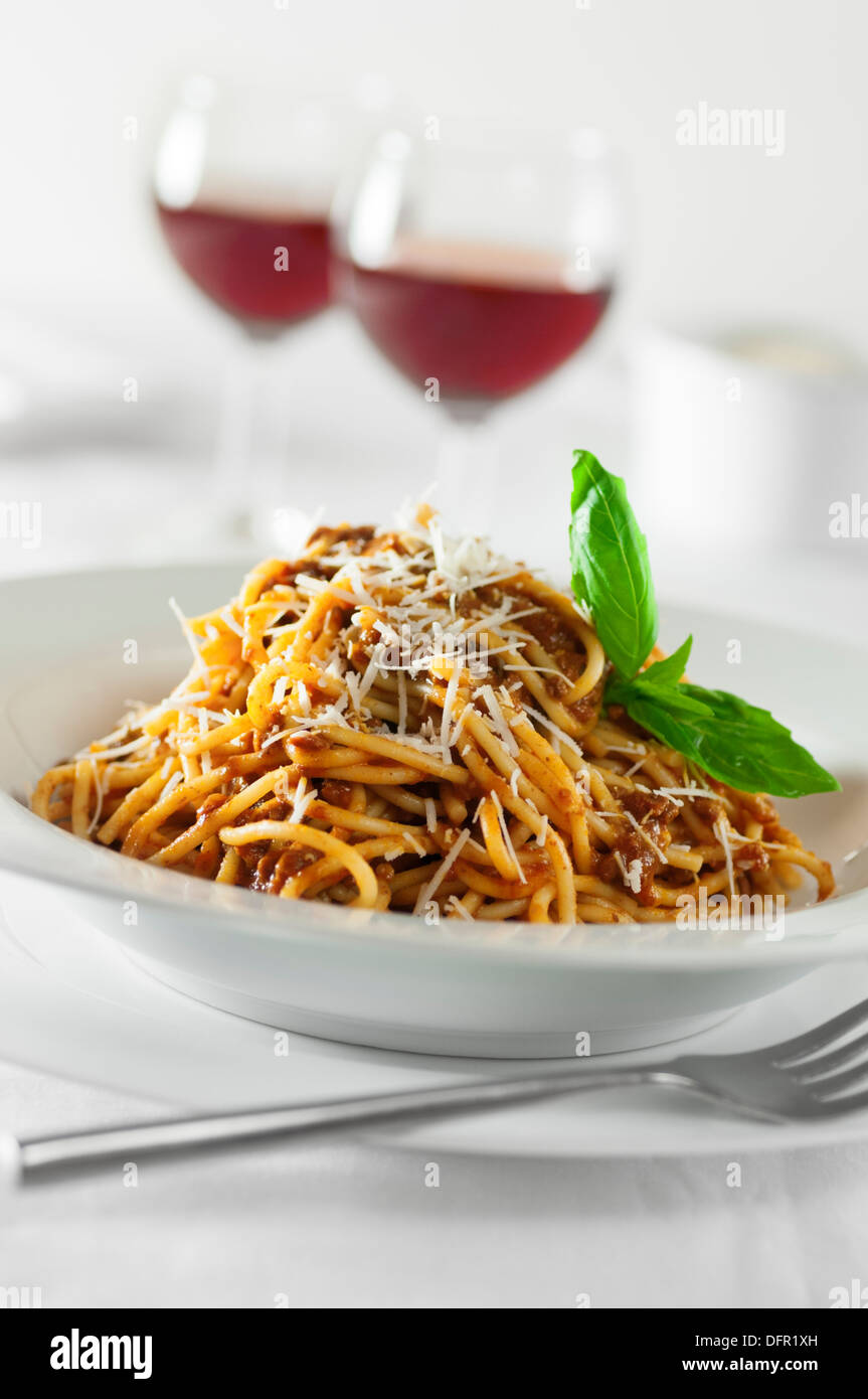 Cuisine italienne Spaghetti bolognese Banque D'Images