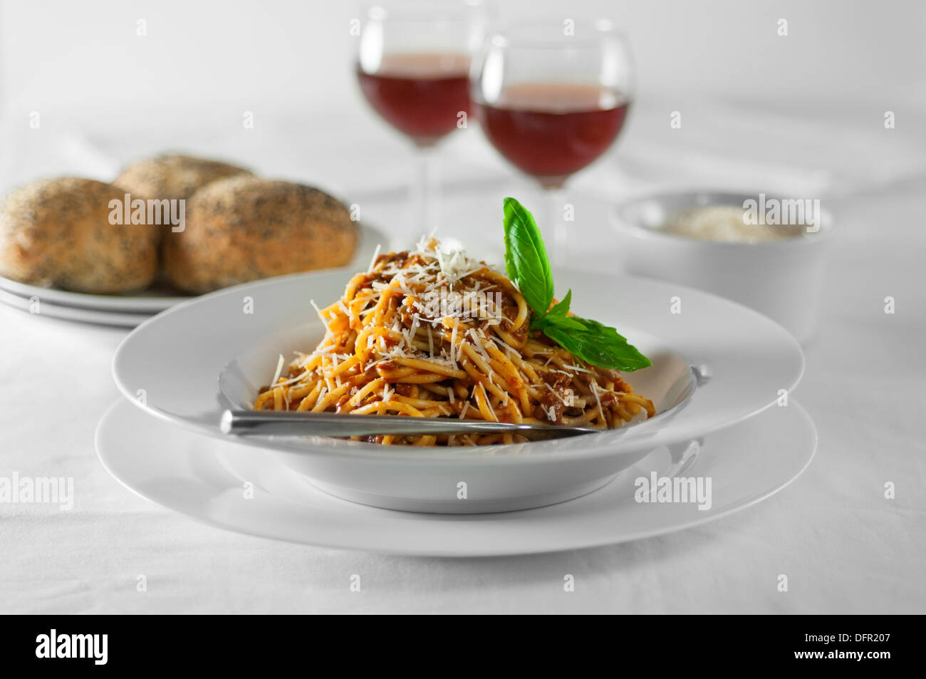 Cuisine italienne Spaghetti bolognese Banque D'Images