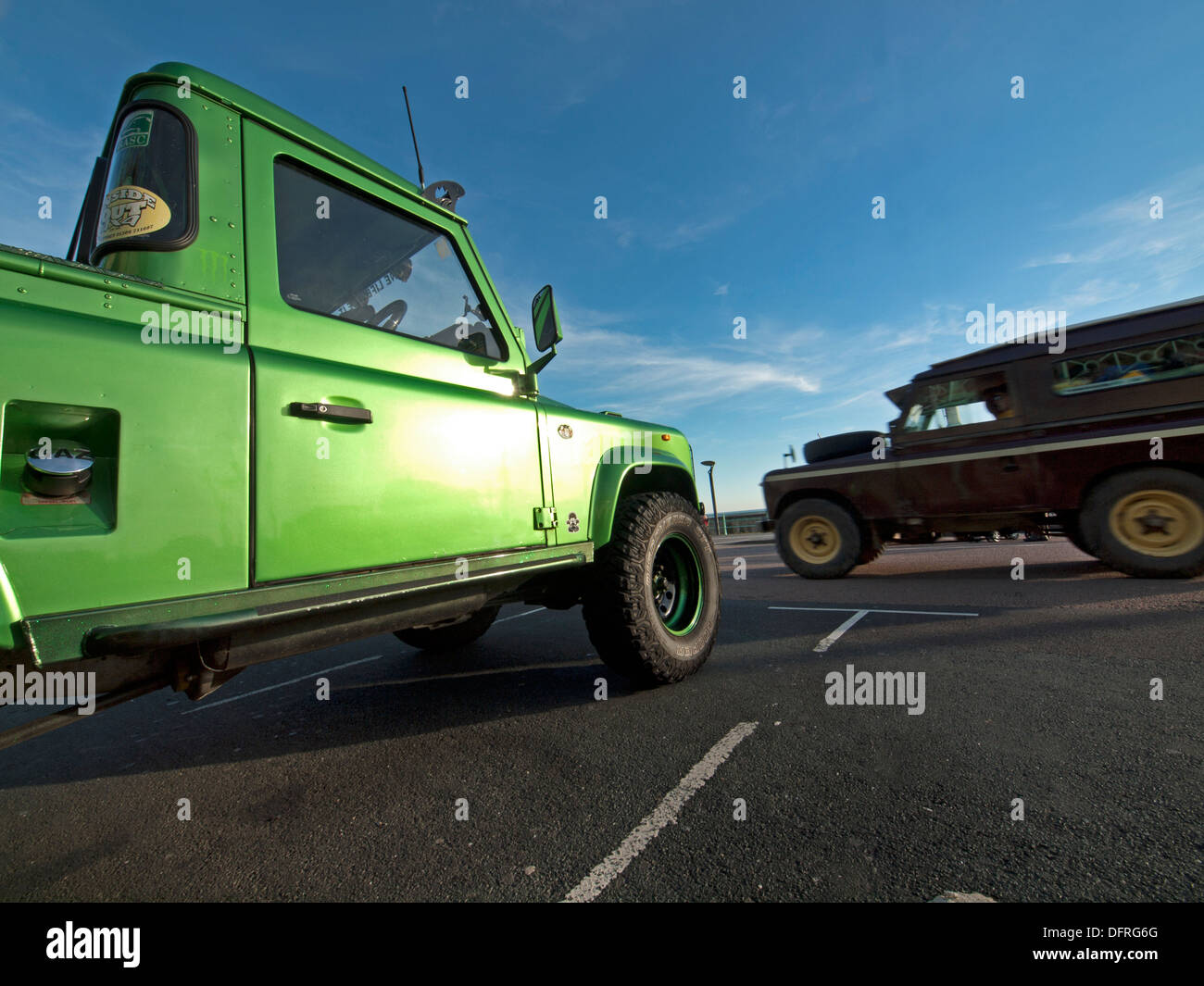 Un rassemblement de Land Rover sur le front de mer de Brighton Banque D'Images