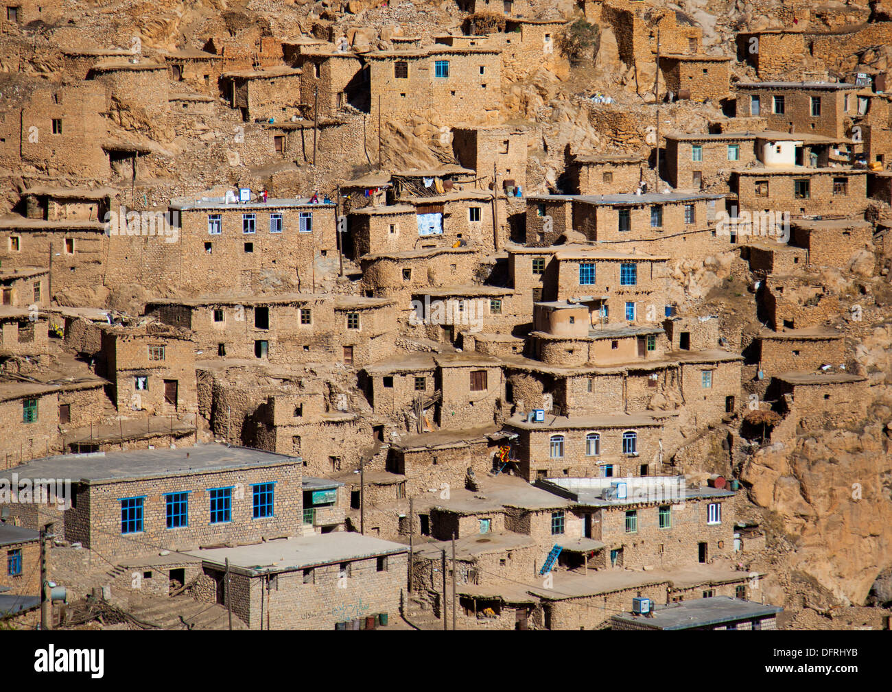 Vieux village kurde de Palangan, Iran Banque D'Images