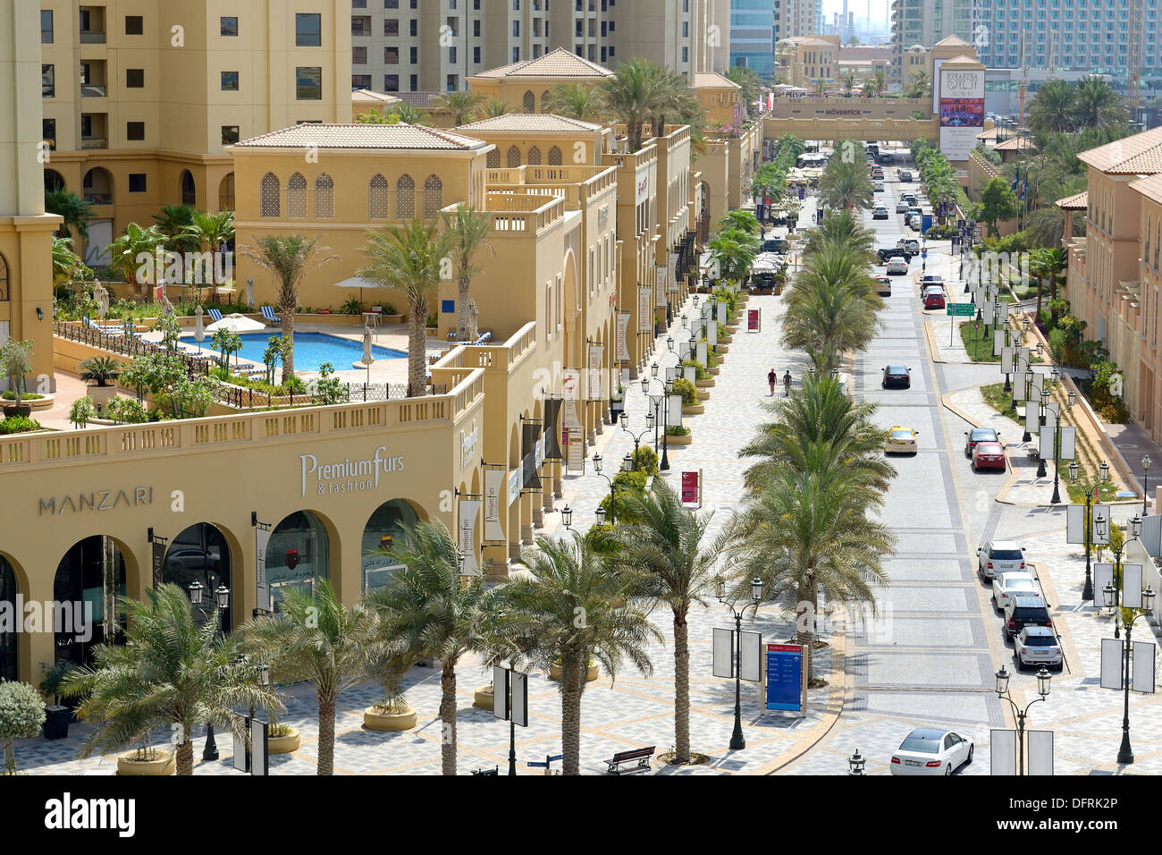 La marche à Jumeirah Beach Residence, Dubai, Émirats arabes unis. Banque D'Images