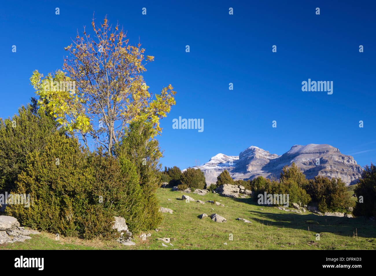 Sur le massif du Monte Perdido en Parc National d'Ordesa, Huesca, Aragon, Espagne Banque D'Images