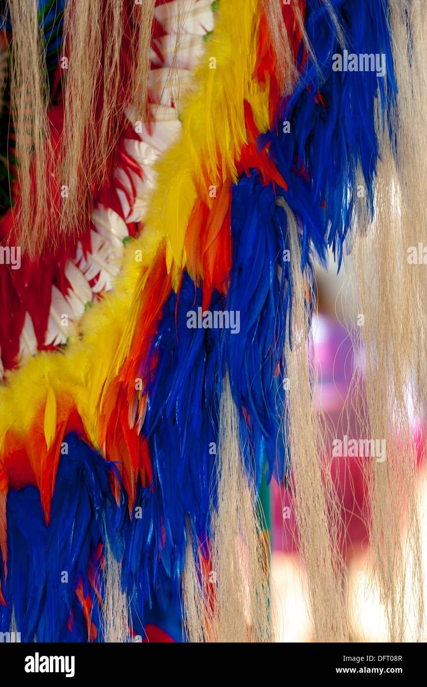 Un détail d'un Native American Regalia utilisé dans la danse de l'herbe Banque D'Images