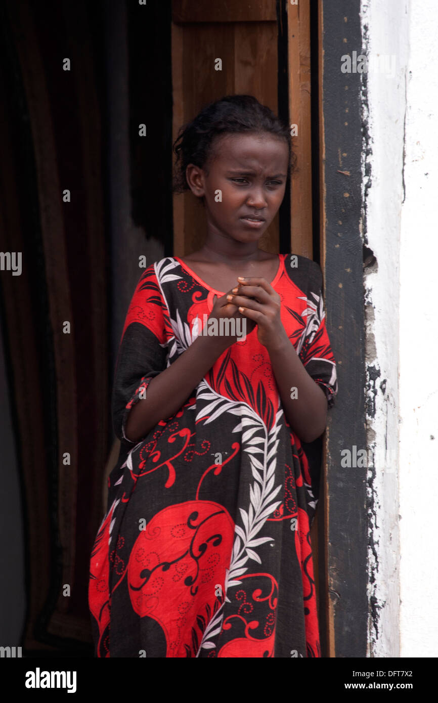Une fille de l'AISS de Djibouti Banque D'Images