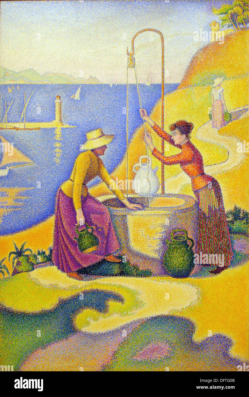 Paul Signac - femme au puits - 1892 - Musée d'Orsay - Paris Banque D'Images