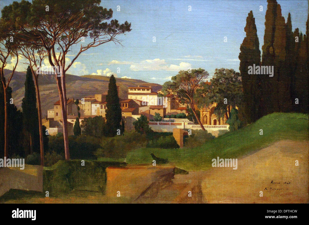 BENOUVILLE Achille - Vue d'une villa romaine - 1844 - Musée d'Orsay - Paris Banque D'Images