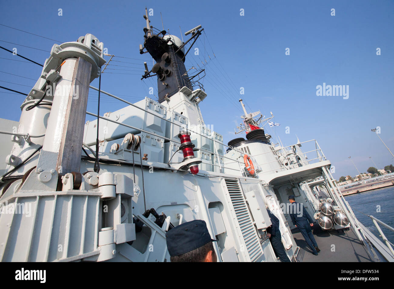 Un navire de la Marine chinoise le port de Haïfa, Israël visites Août 2013 Banque D'Images