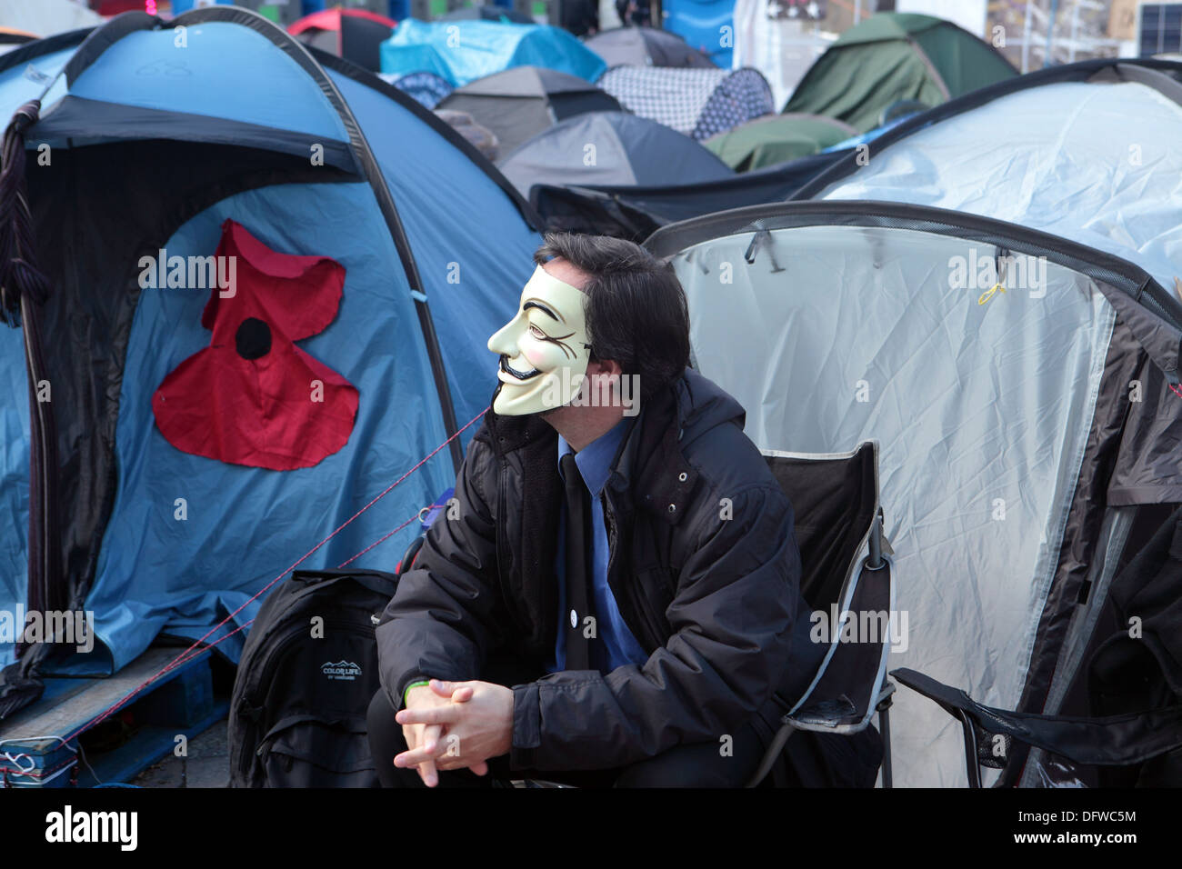 Le mouvement occupy London, occuper campement camp, la Cathédrale St Paul, Ville de London Banque D'Images