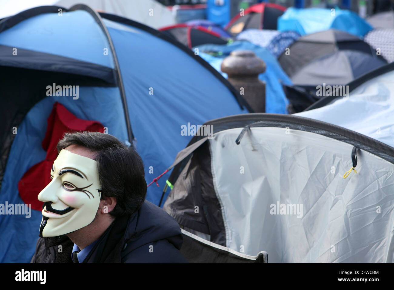 Le mouvement occupy London, occuper campement camp, la Cathédrale St Paul, Ville de London Banque D'Images