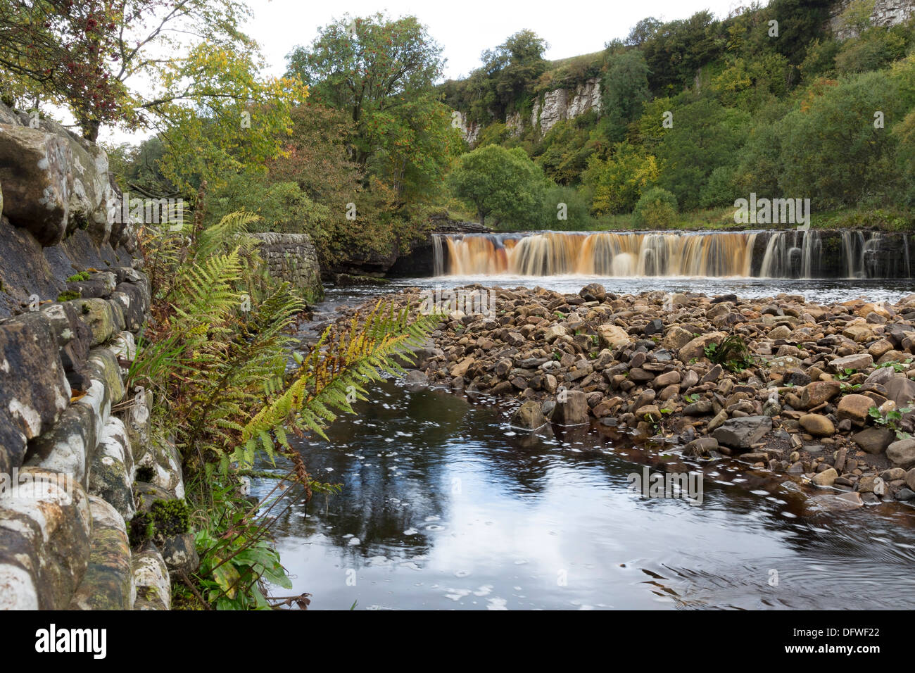 Le Wath Wain vigueur le la rivière Swale Swaledale Yorkshire Dales UK Banque D'Images