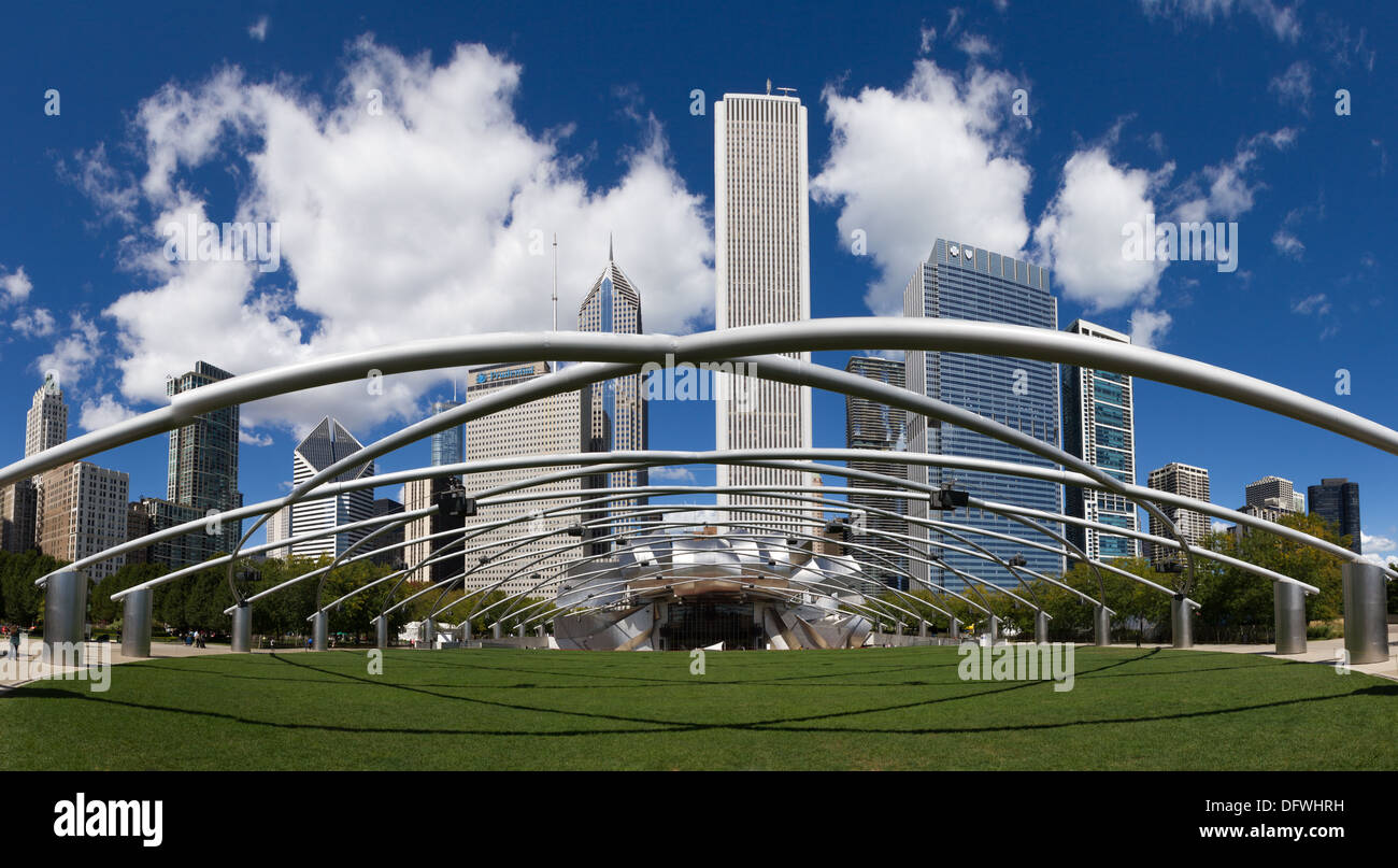 Pavillon Jay Pritzker, Millennium Park, Chicago, Illinois, États-Unis Banque D'Images