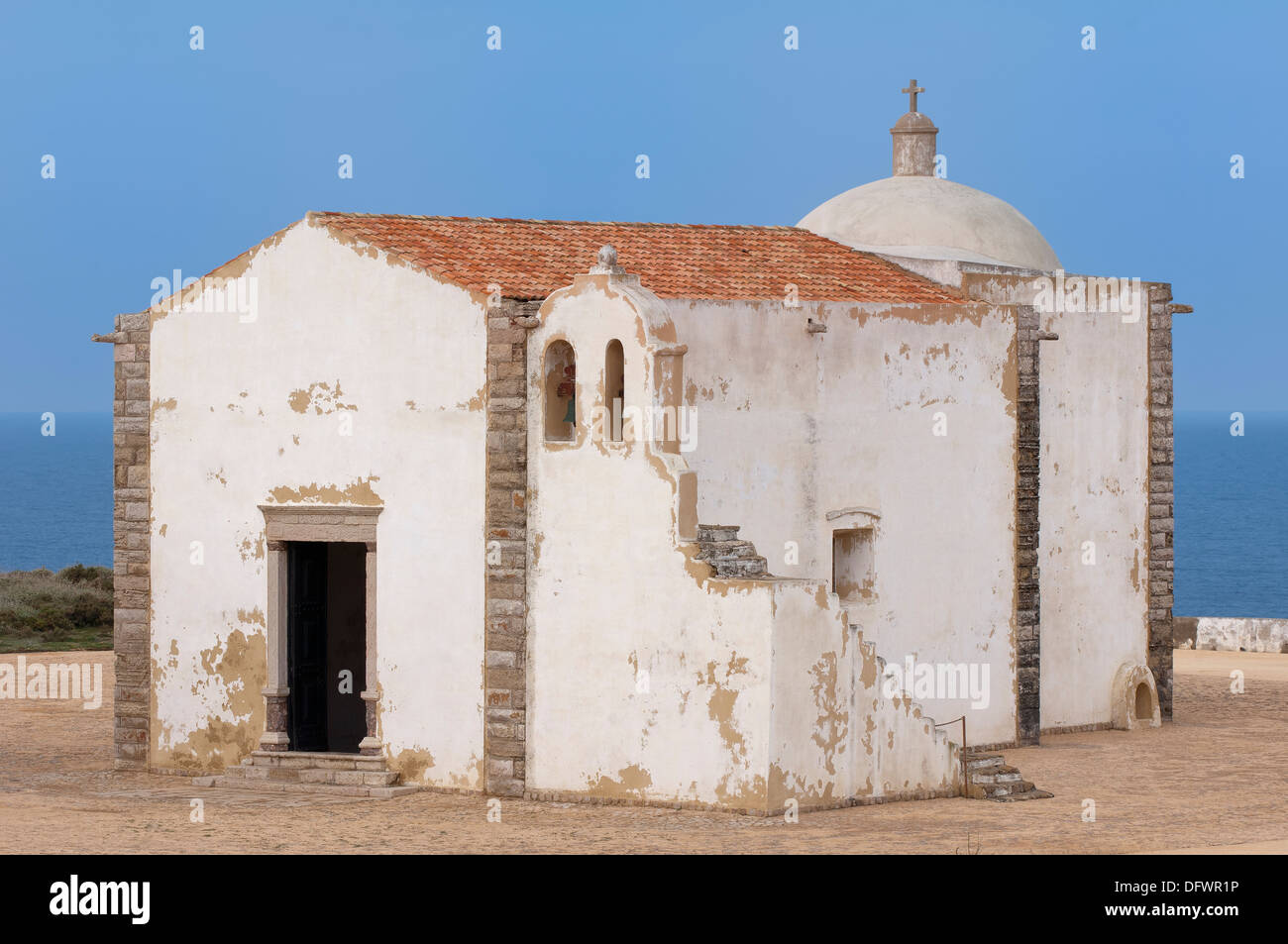 Église Nossa Senhora da Graca (Notre Dame de grâce), Fortaleza de Sagres, Algarve, Portugal Banque D'Images