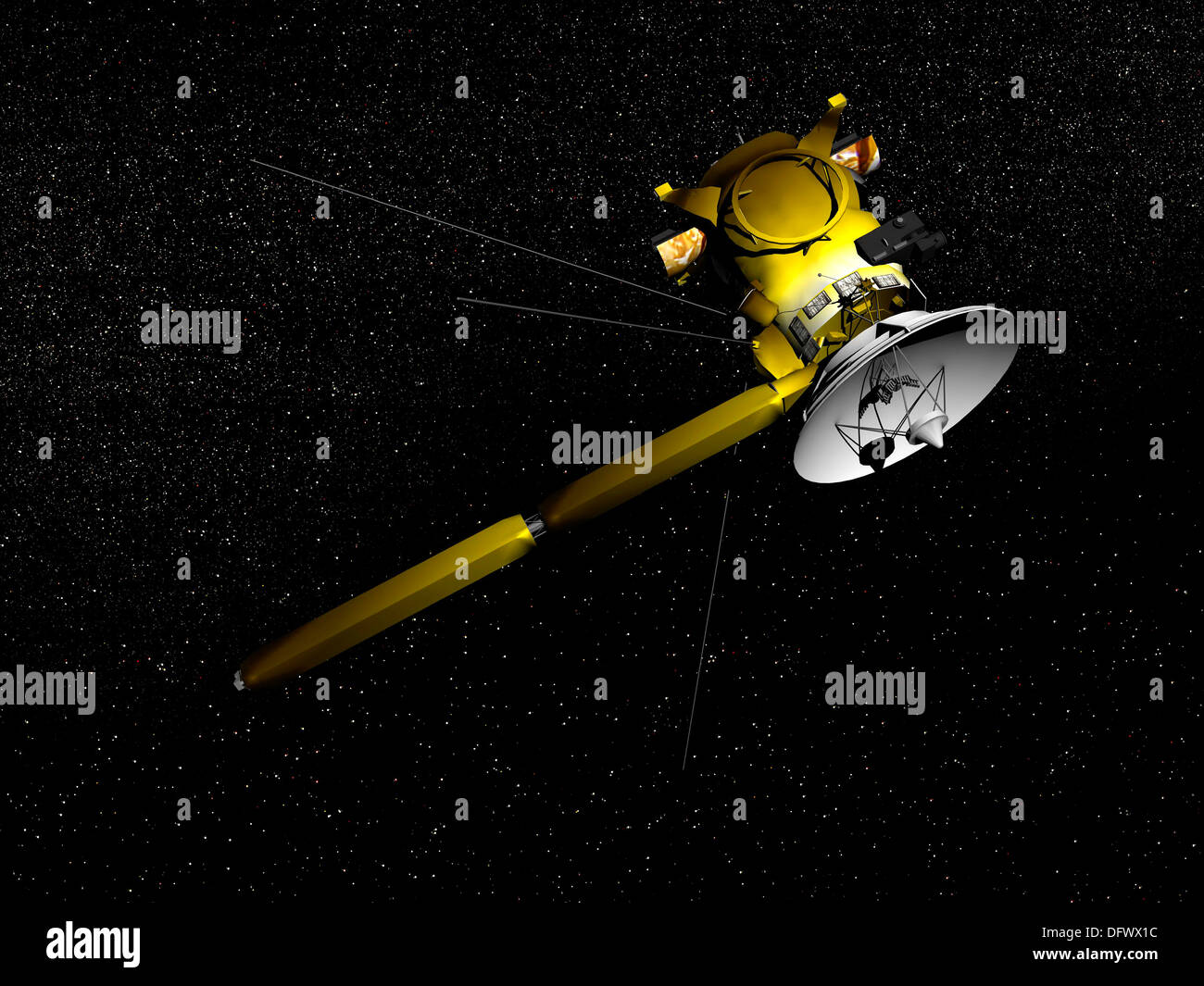 La sonde Cassini en orbite. Banque D'Images