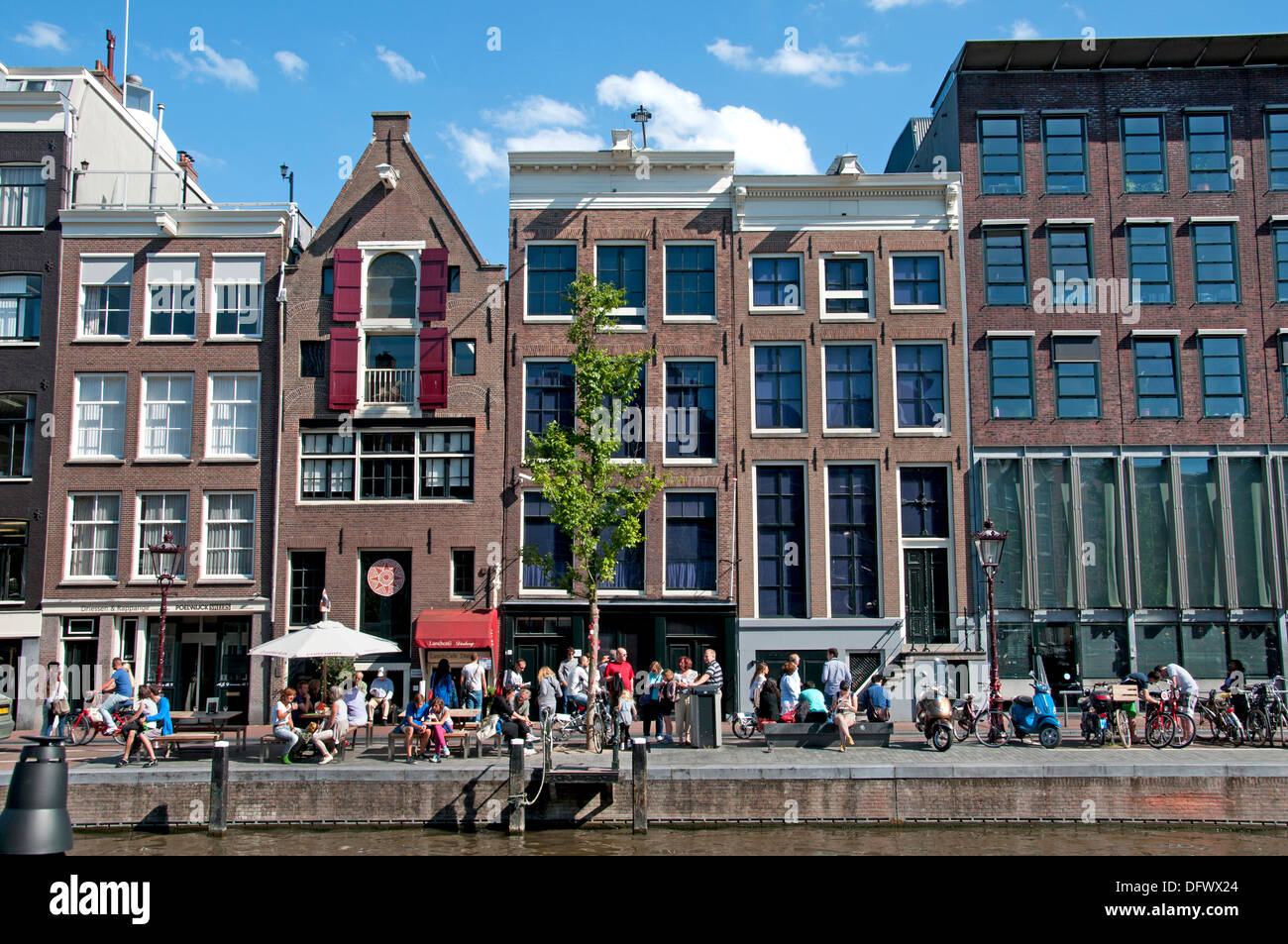 La maison Anne Frank à Amsterdam canal Prinsengracht 263-265 les Pays-Bas ( musée dédié à la Guerre Juive diariste ) Banque D'Images