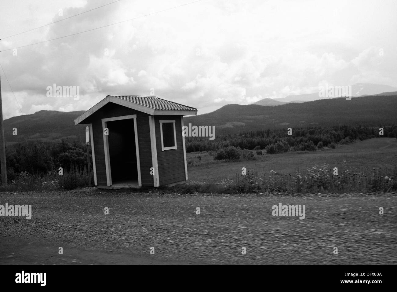 Arrêt de Bus Rural, Suède Banque D'Images