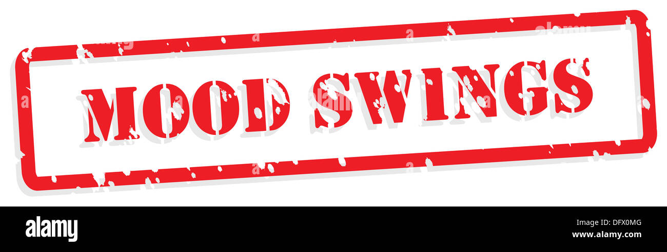 Les changements d'humeur de tampon en caoutchouc rouge vecteur pour concept de santé mentale Banque D'Images