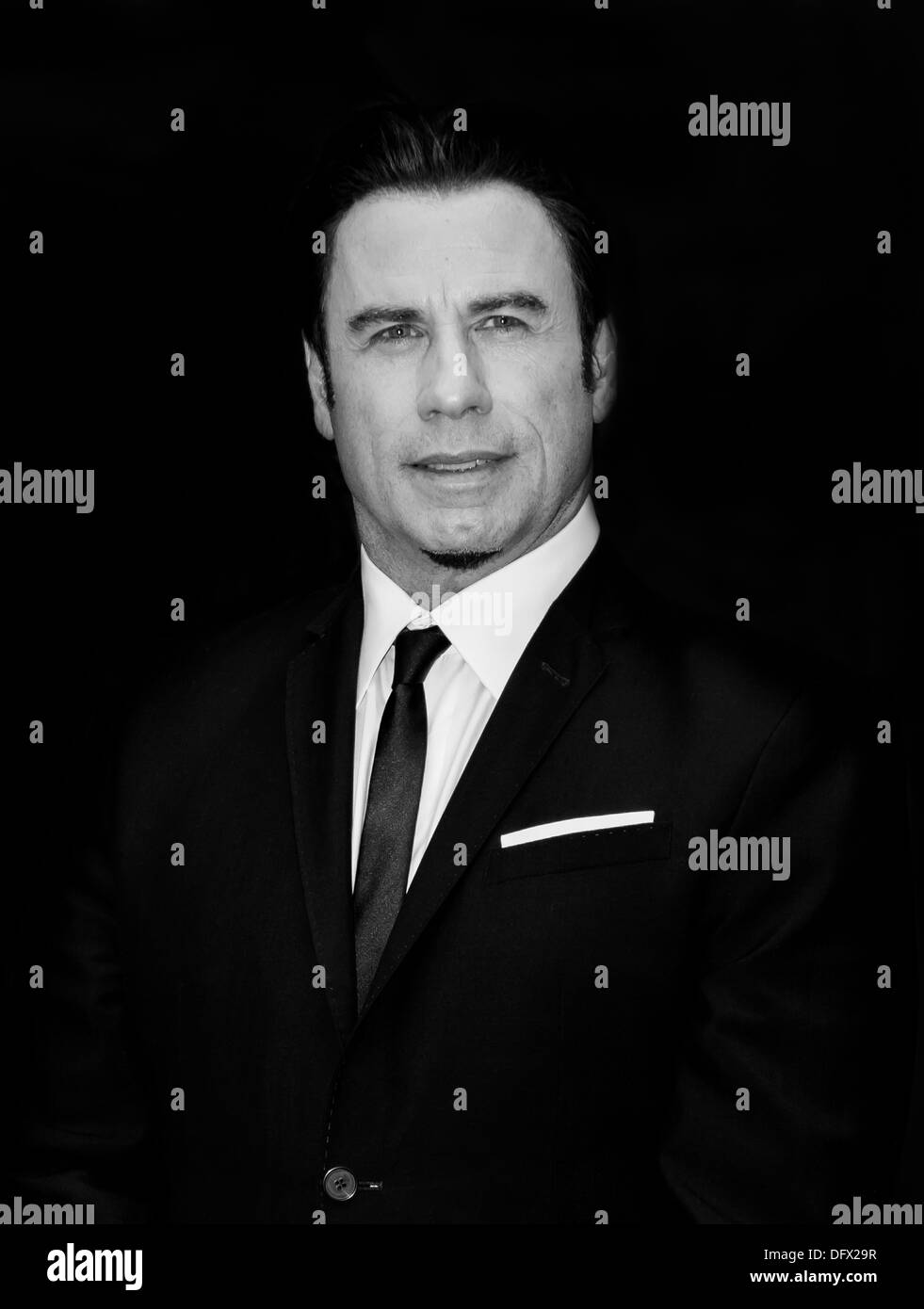 John Travolta, noir et blanc portrait Banque D'Images